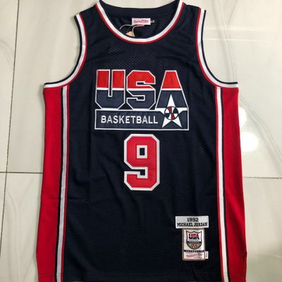 9 Jordan USA 1992 authentic jersey navy